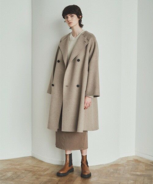 セール】 ウールダブルフェイス カラーレストレンチコート （その他