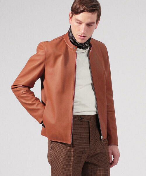 セール】 【別注】DENIM×TOMORROWLAND ラムレザー シングルライダース