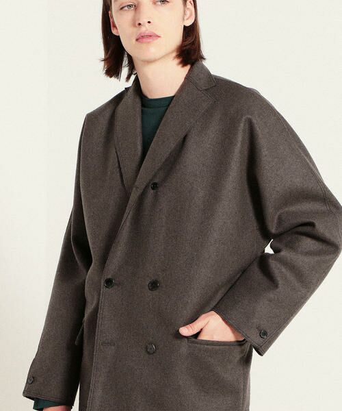 セール】 ウールカシミヤメルトン 4Bダブルブレストジャケット