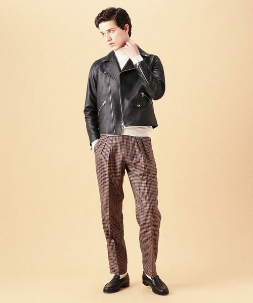 セール】 DENIM×TOMORROWLAND ラムレザー ダブルライダースジャケット