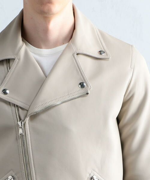 セール】 DENIM×TOMORROWLAND ラムレザー ダブルライダースジャケット