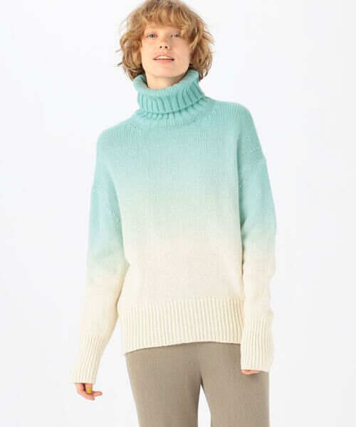 セール】 ファインウールハンギングダイ ハイネックプルオーバー