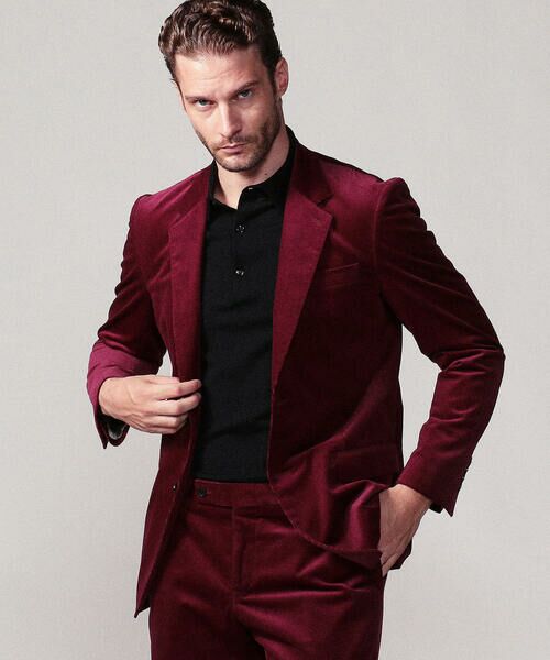 セール】 ストレッチコーデュロイ 2Bテーラードジャケット PONTGLIO