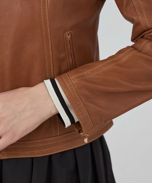 セール】 ラムレザー ジップアップブルゾン （テーラードジャケット