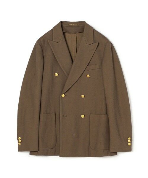 セール】 コットンジャージー ダブルブレステッド6Bブレザー
