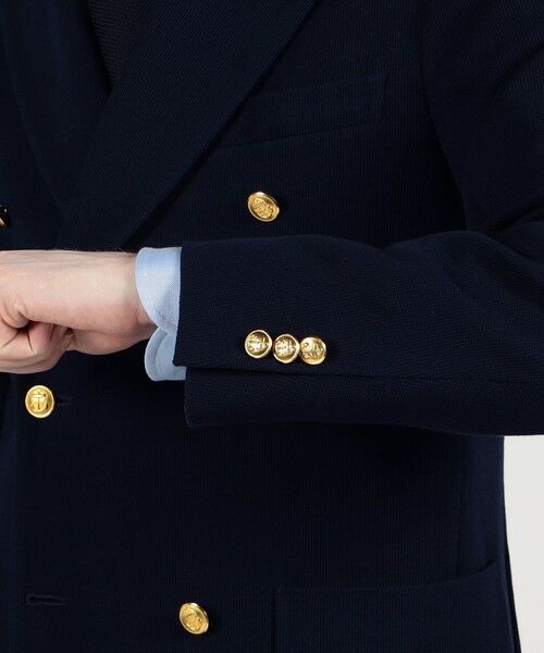 セール】 コットンジャージー ダブルブレステッド6Bブレザー