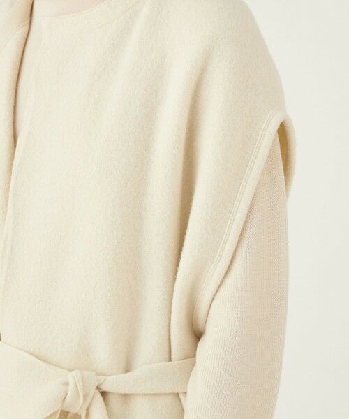 セール】 フェルトニット ベルテッドロングジレ （ベスト