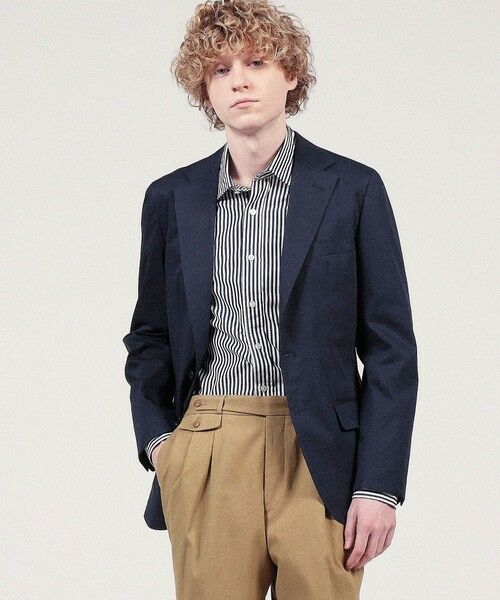 セール】 コットンポリエステル シングルブレステッド2Bジャケット