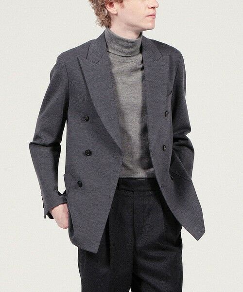 セール】 ウールナイロン ダブルブレステッド6Bジャケット DONDI