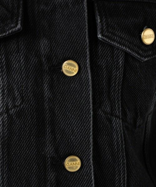 セール】 GANNI クロップド ジャケット ウォッシュド ブラック （G