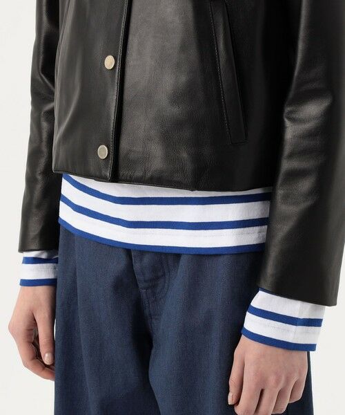 CINQUANTA ノーカラーレザージャケット （レザーブルゾン・ジャケット