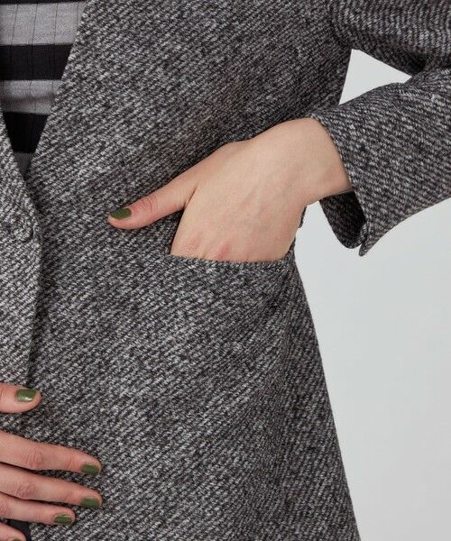 セール】 スライバーツイード キザミカラージャケット （ノーカラー