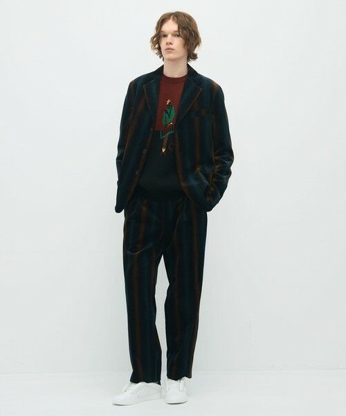 CABaN ベロア グラデーションストライプ テーラードジャケット