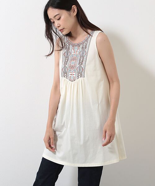 セール】 エスニック刺繍チュニック （チュニック）｜TABASA / タバサ