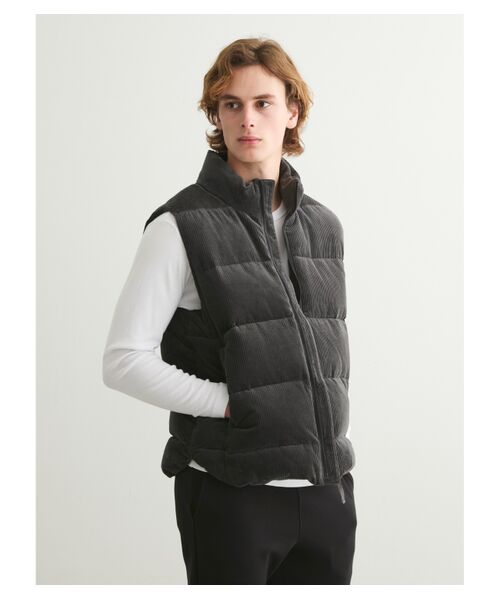 Men's corduroy down vest （その他アウター）｜three dots