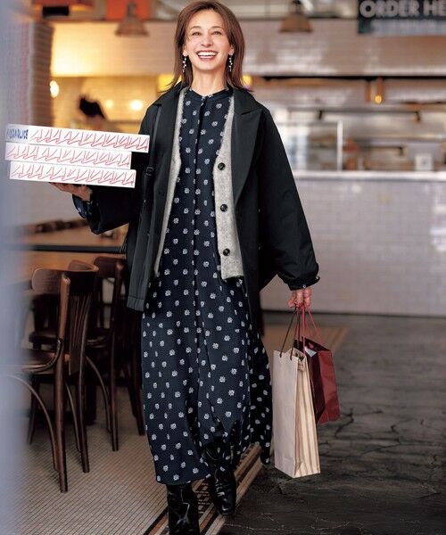 セール】 【イージーケア】プリントワンピース （ロング・マキシ丈