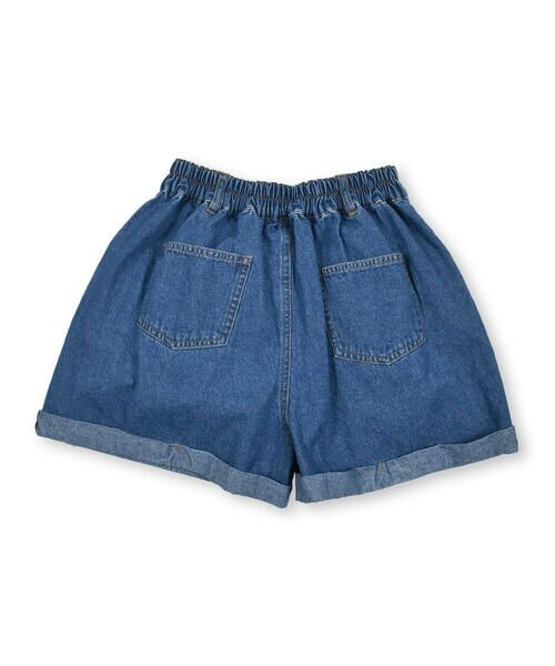 セール】 ウエストホックワイドデニムショートパンツ(130~160cm