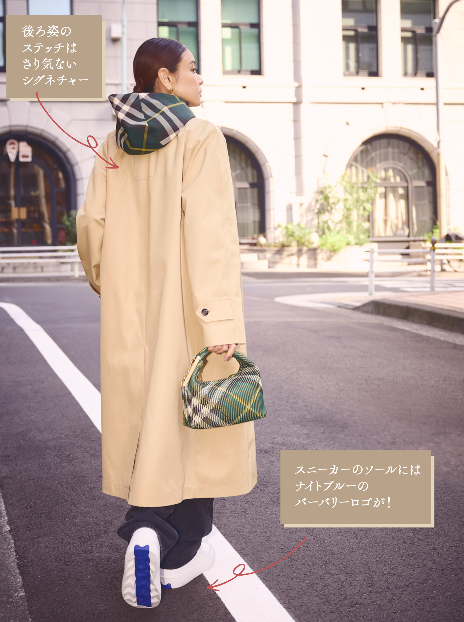 春アウター】滝沢眞規子さんが着こなす新しいトレンチコート | VERY NaVY