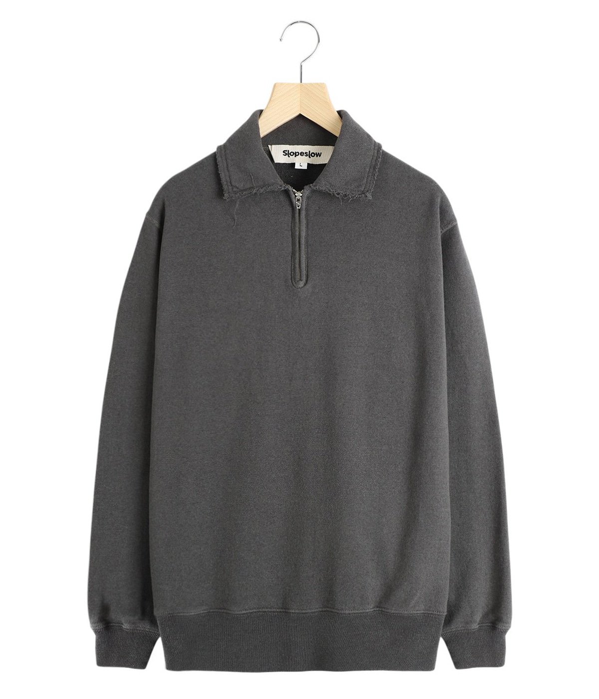 half zip top - Cotton/Linen Light French terry - | Slopeslow