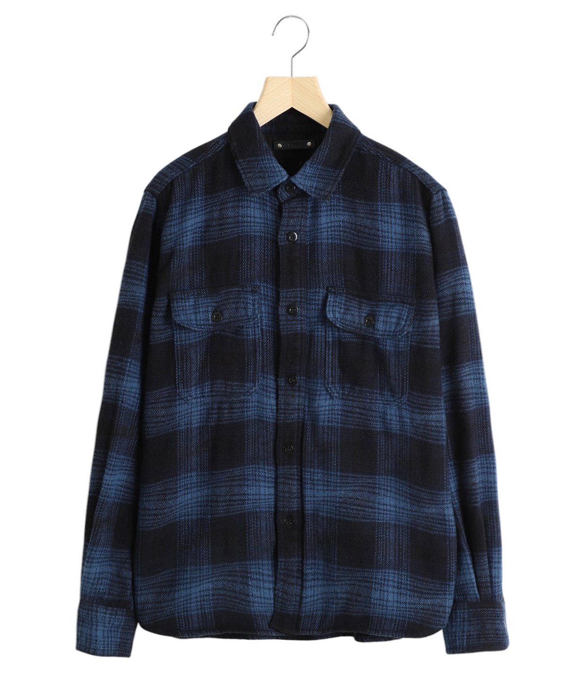 Distortion Ombre Check Flannel Over SH | MINEDENIM(マインデニム