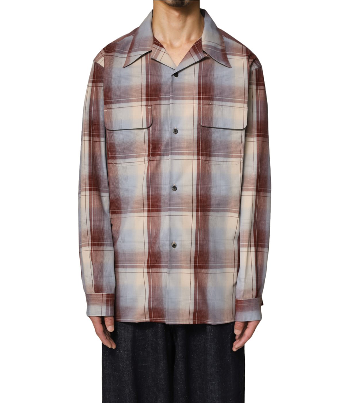 OMBRE PLAID OPEN COLLAR BLOUSE | SUGARHILL(シュガーヒル