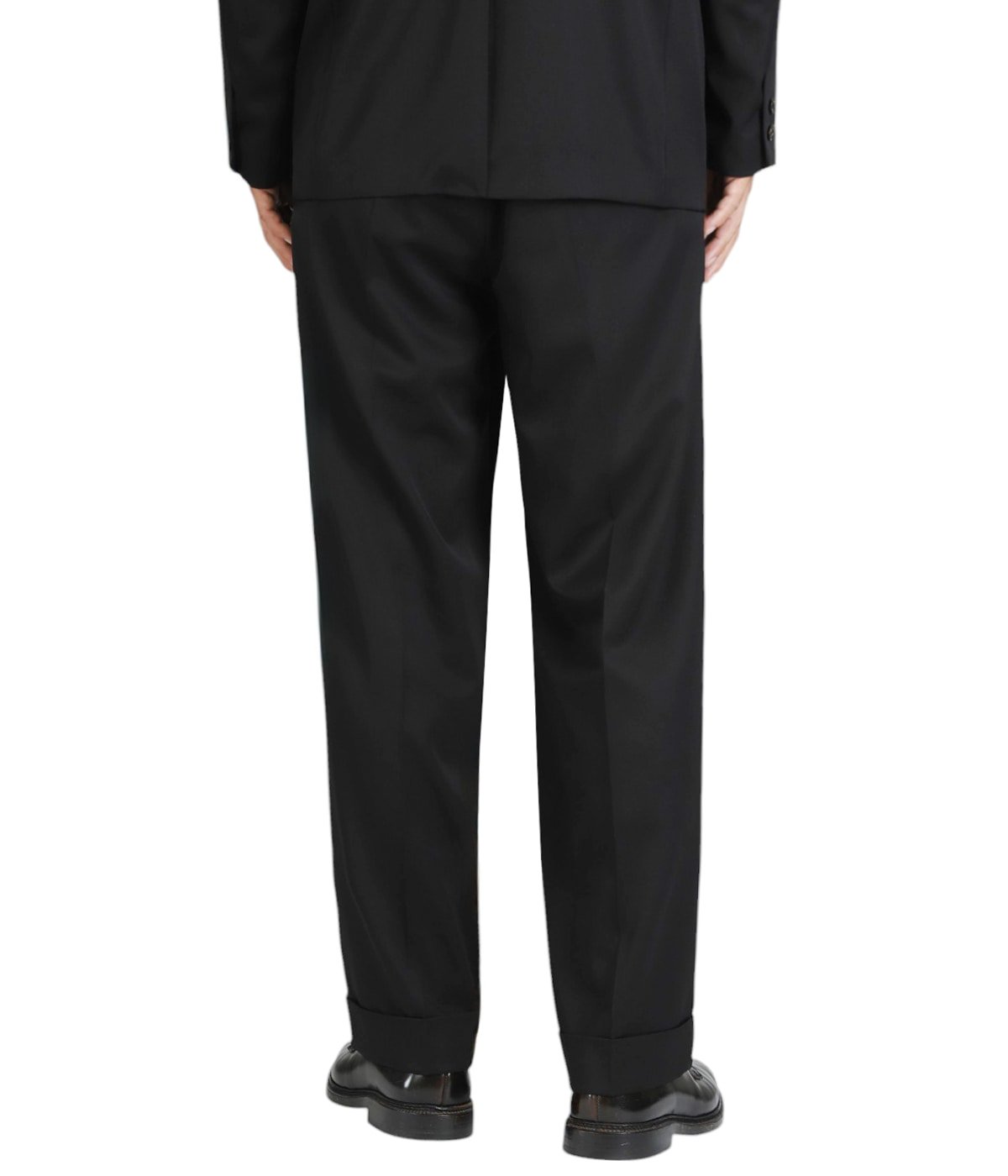 DOUBLE PLEATED WIDE TROUSERS ORGANIC WOOL 2/80 GABARDINE