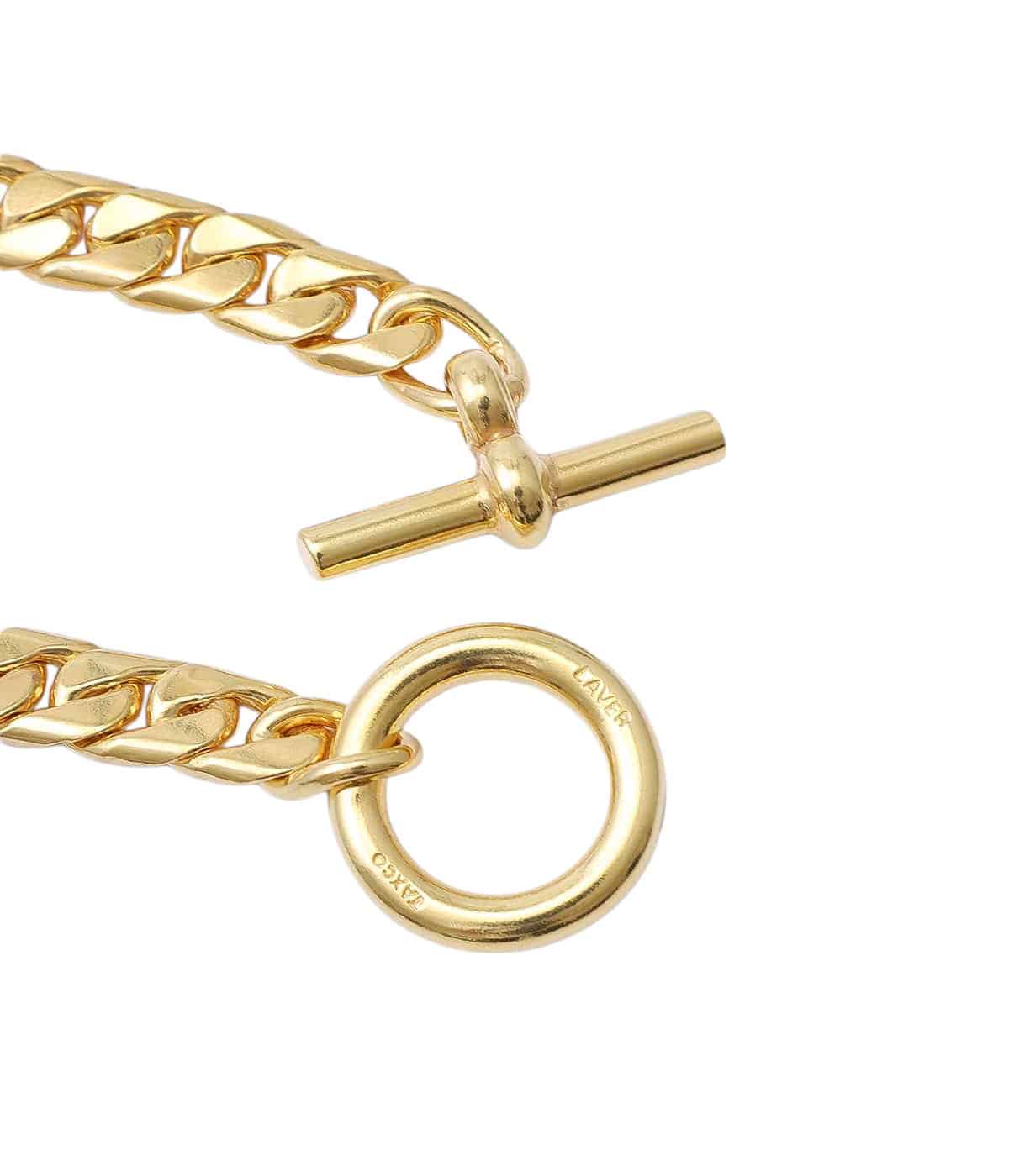 9MM CURB CHAIN T BAR BRACELET - GOLD - | LAVER(ラバー