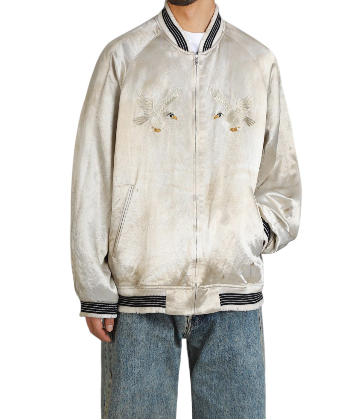 VINTAGE SATIN / VELVET REVERSIBLE ZIP JACKET | ssstein(シュタイン