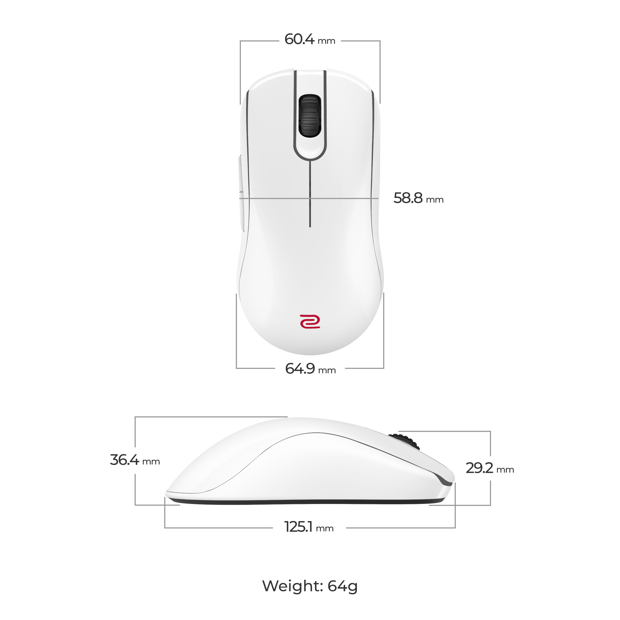 ZOWIE FK2-DW 4K ワイヤレスゲーミングマウス for esports White