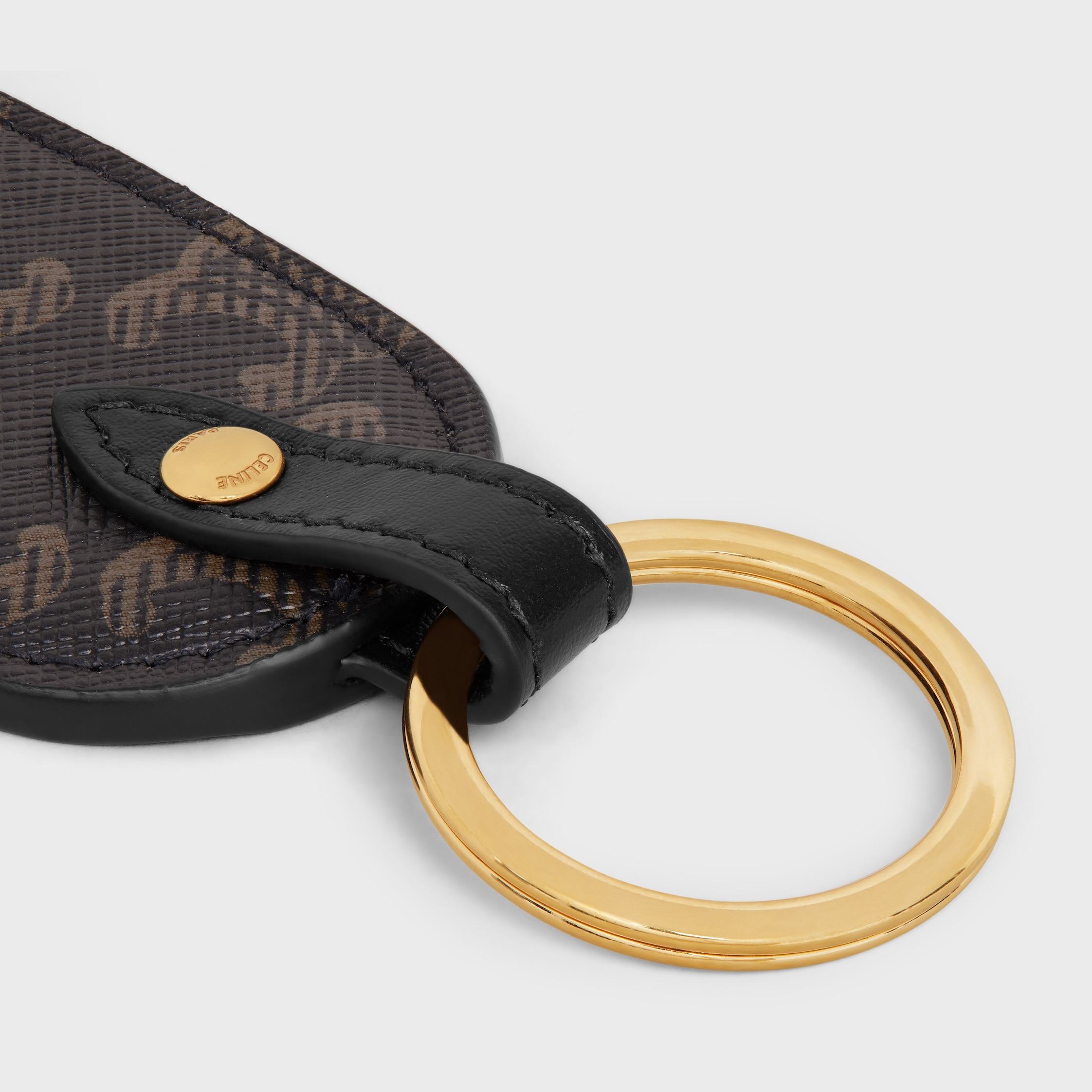Key holder IN Triomphe canvas and calfskin - Black | CELINE