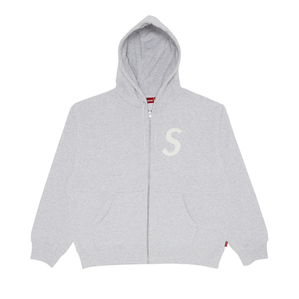 Buy Supreme S Logo Zip Up Hooded Sweatshirt 'Ash Grey' - FW24SW24