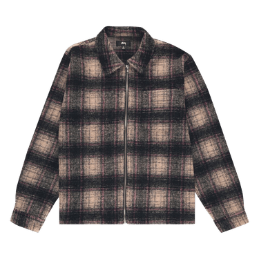 Buy Stussy Wool Plaid Zip Shirt 'Lilac' - 1110297 LILA | GOAT