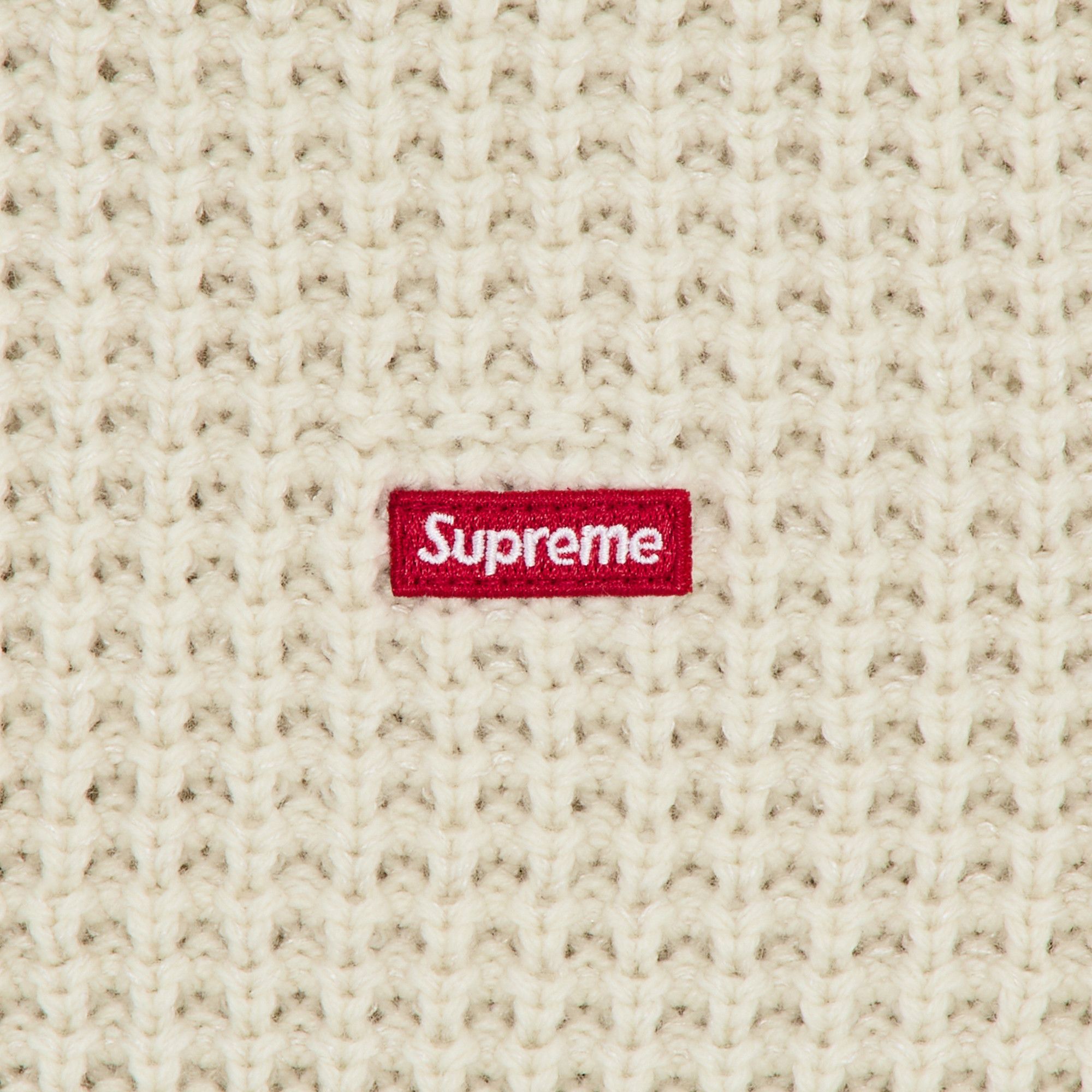 Buy Supreme Waffle Small Box Sweater 'Stone' - FW24SK9 STONE | GOAT