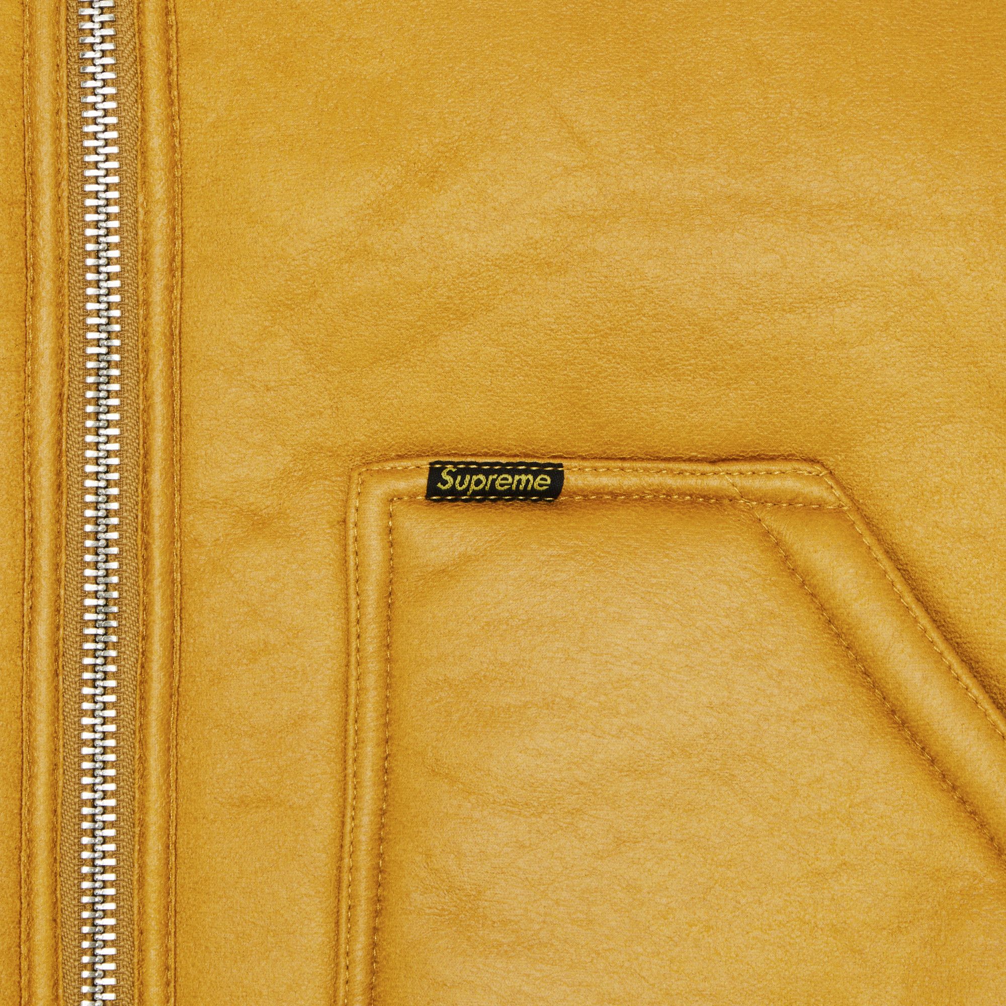 Buy Supreme Reversible Faux Shearling Work Vest 'Yellow' - FW24J76