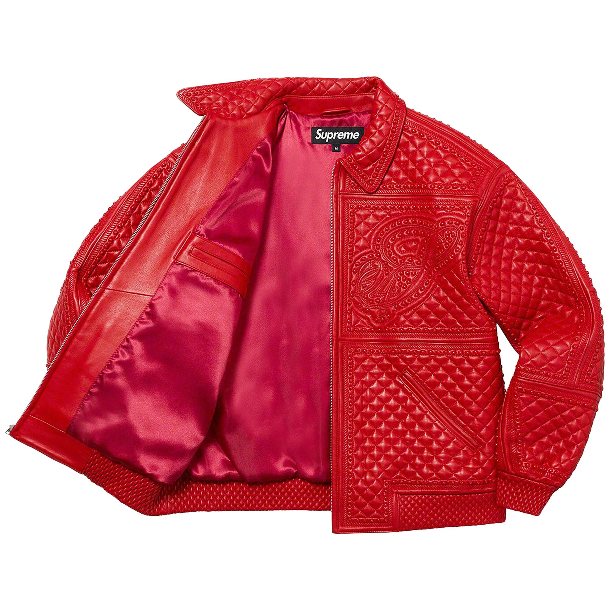 Buy Supreme Studded Quilted Leather Jacket 'Red' - FW22J9 RED | GOAT