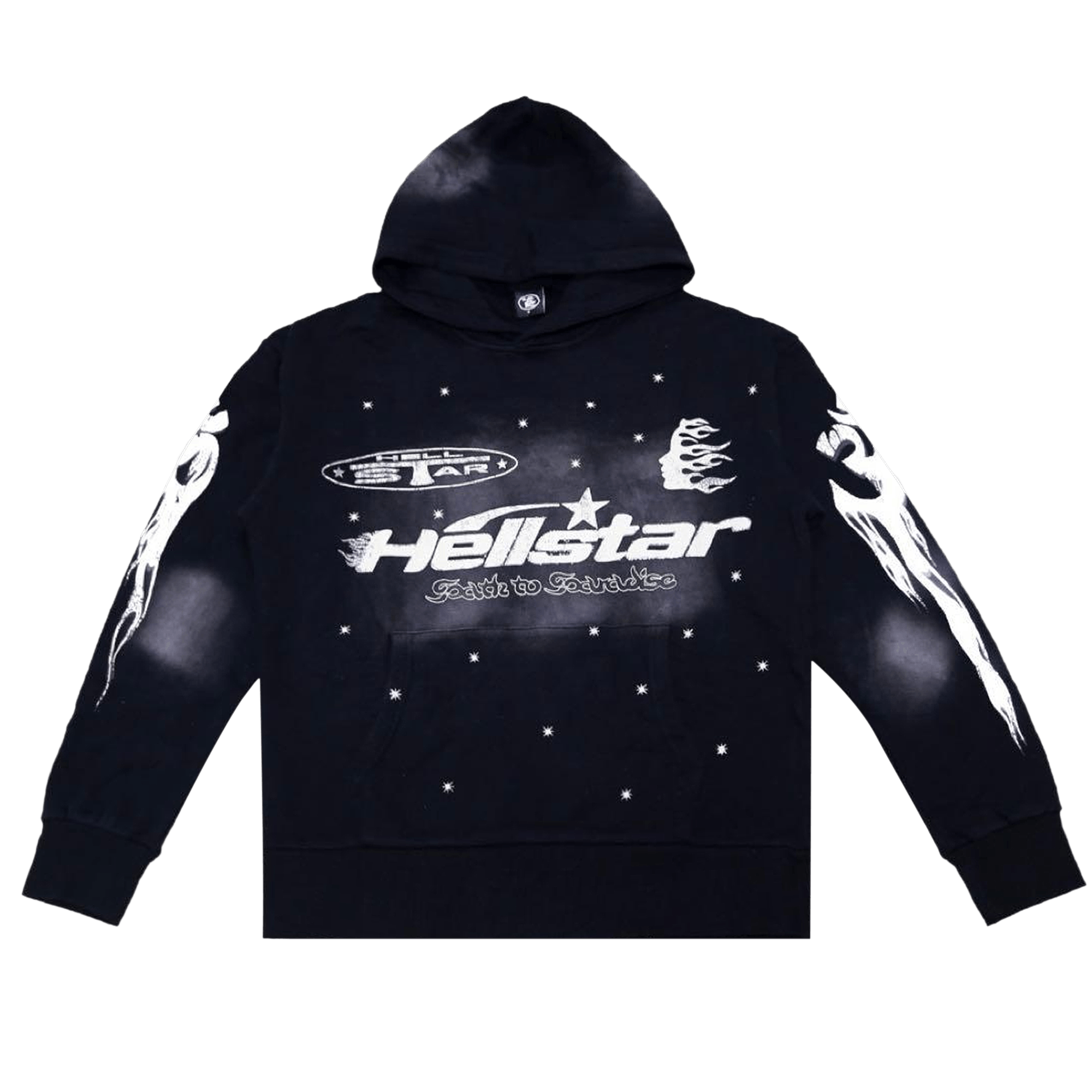 Buy Hellstar Studded Flame Zip-Up Hoodie 'Black' - HSCXZIP02 BLAC