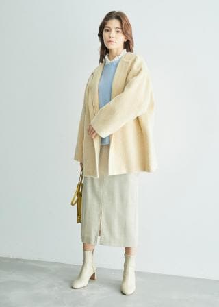 ROPÉ(ロペ) / アルパカシャギージップハーフコート (ジャケット