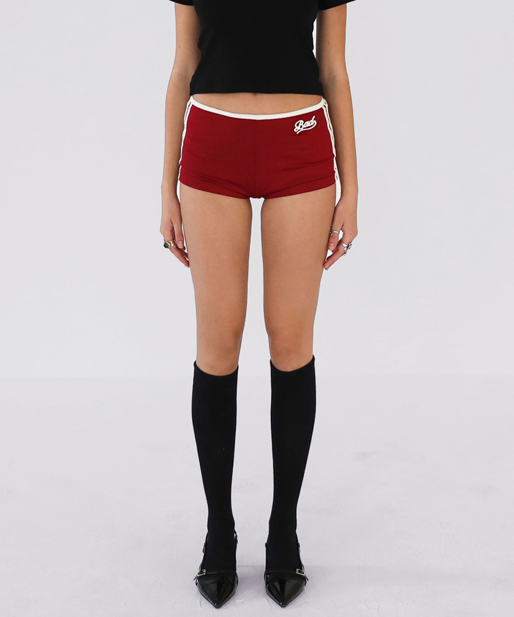 MUSINSA | BADBLOOD Wendy Micro Shorts - Red