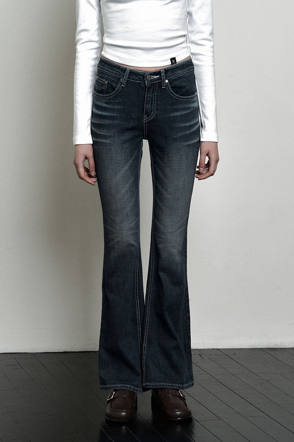 MUSINSA公式 | SYNERJYN SAND CAT WASHING DENIM PANTS BLUE