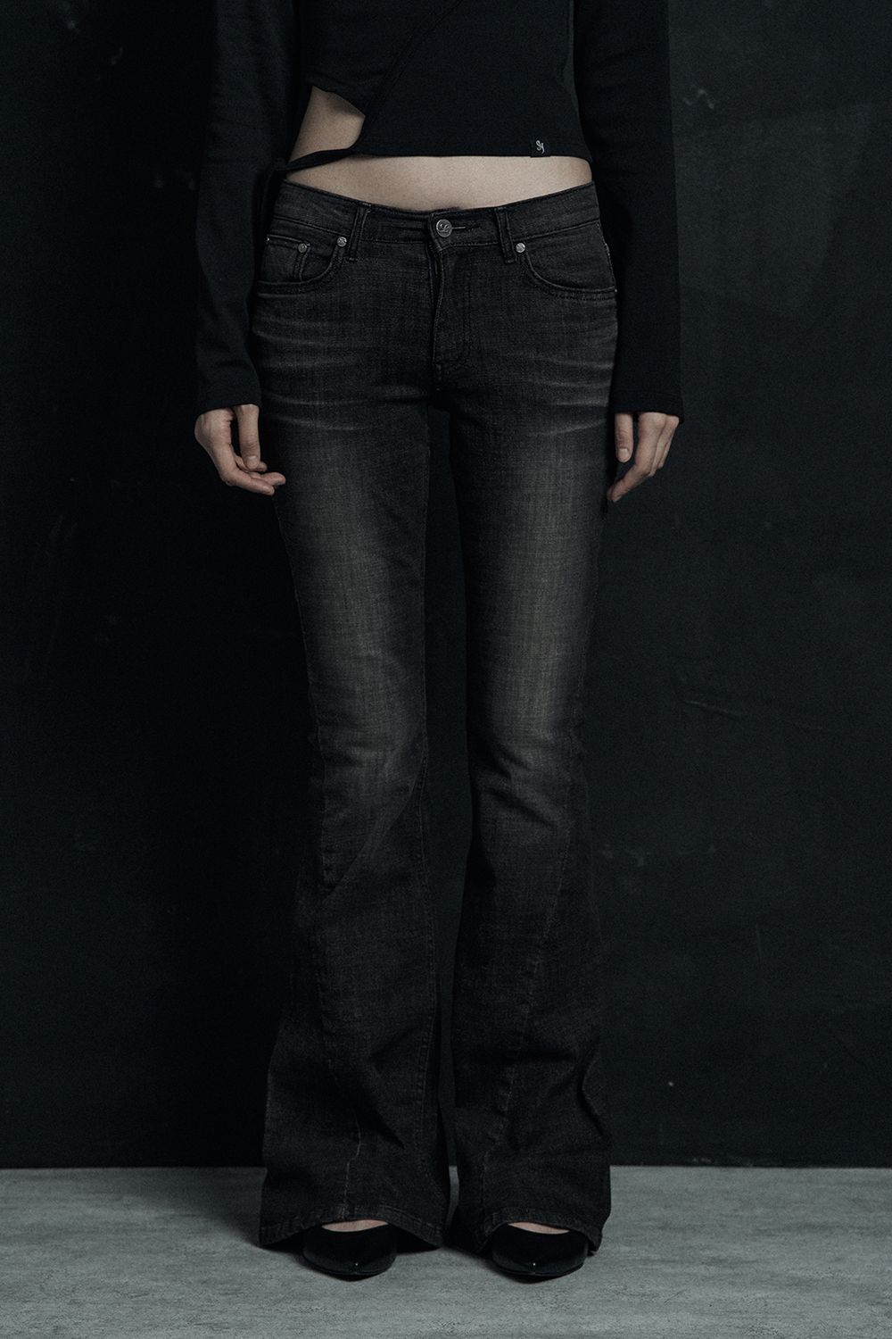 MUSINSA公式 | SYNERJYN WARM WASHING DENIM PANTS BLACK