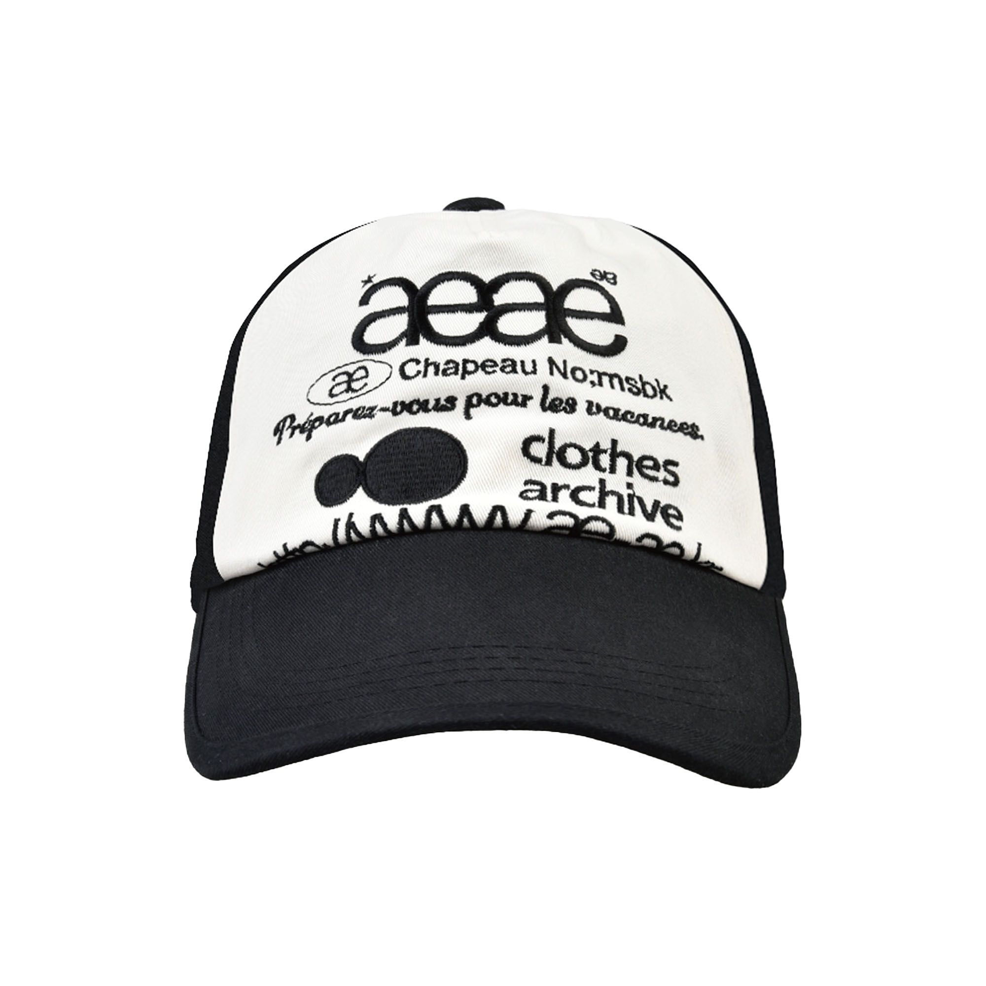 MUSINSA公式 | AEAE WEB LOGO TWO TONE BALL CAP - [BLACK/WHITE]