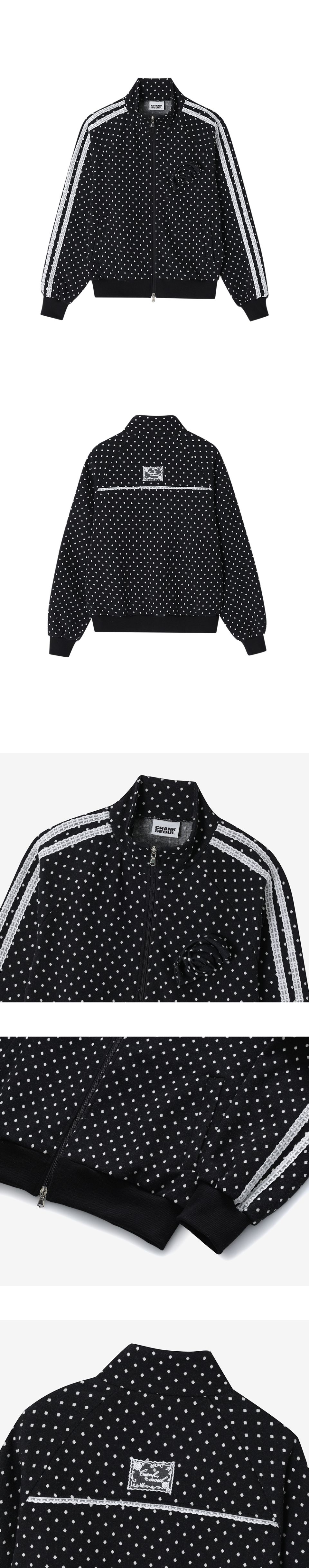 MUSINSA公式 | CRANK ローズドットトラックジャケット_ブラック