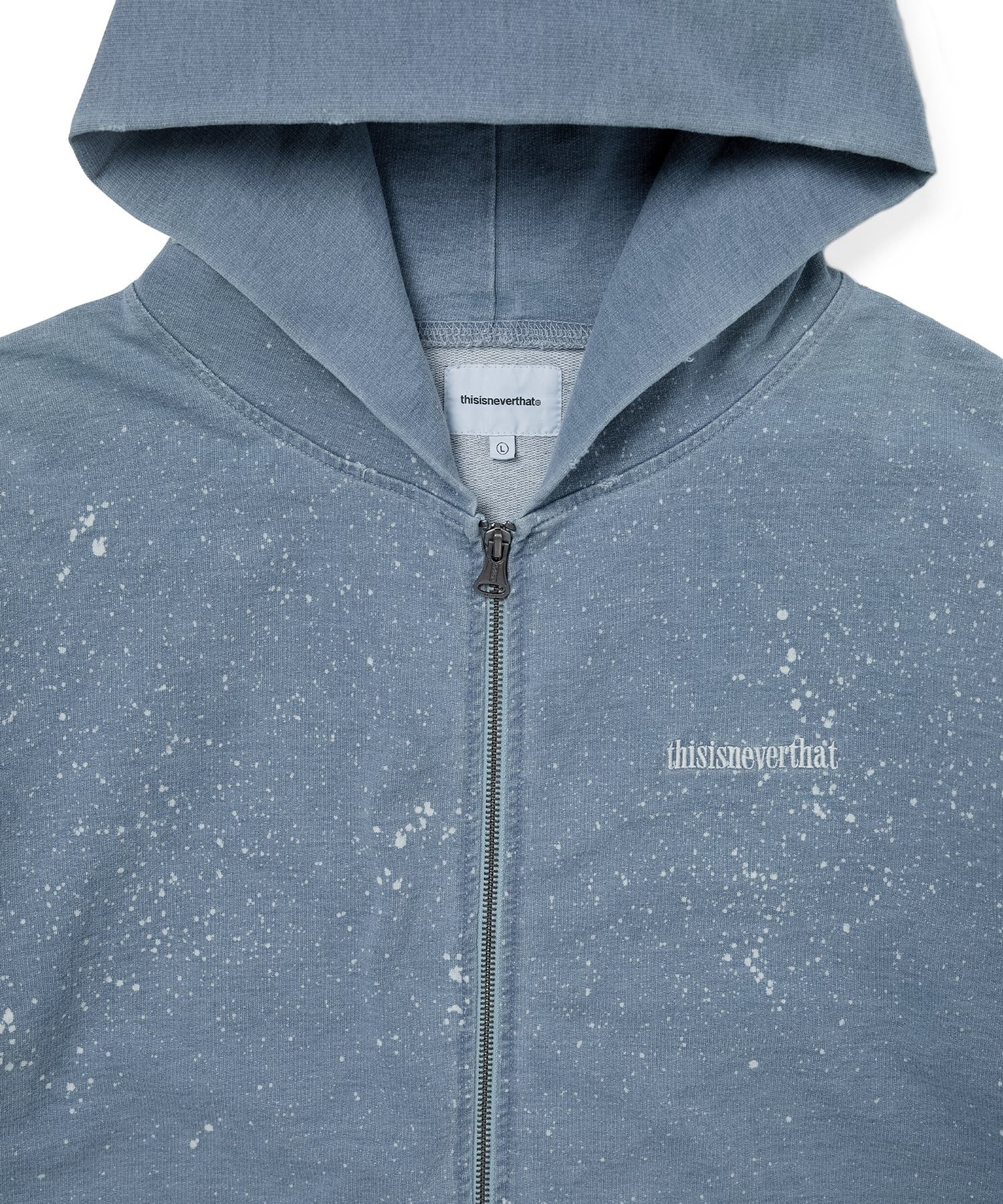 MUSINSA公式 | thisisneverthat Indigo Dyed Zip Up Hoodie Washed Blue