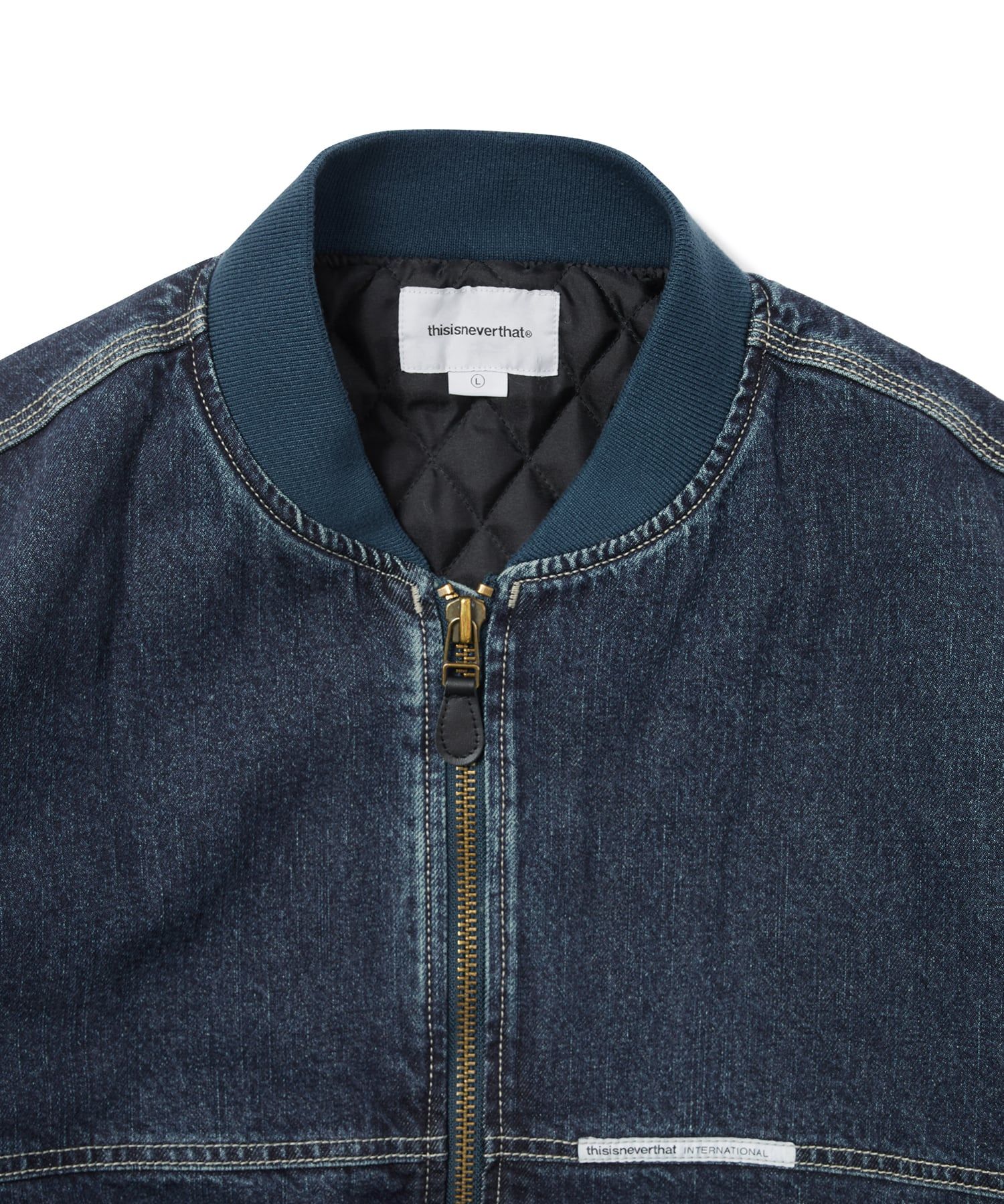 MUSINSA公式 | thisisneverthat Denim Bomber Jacket Blue