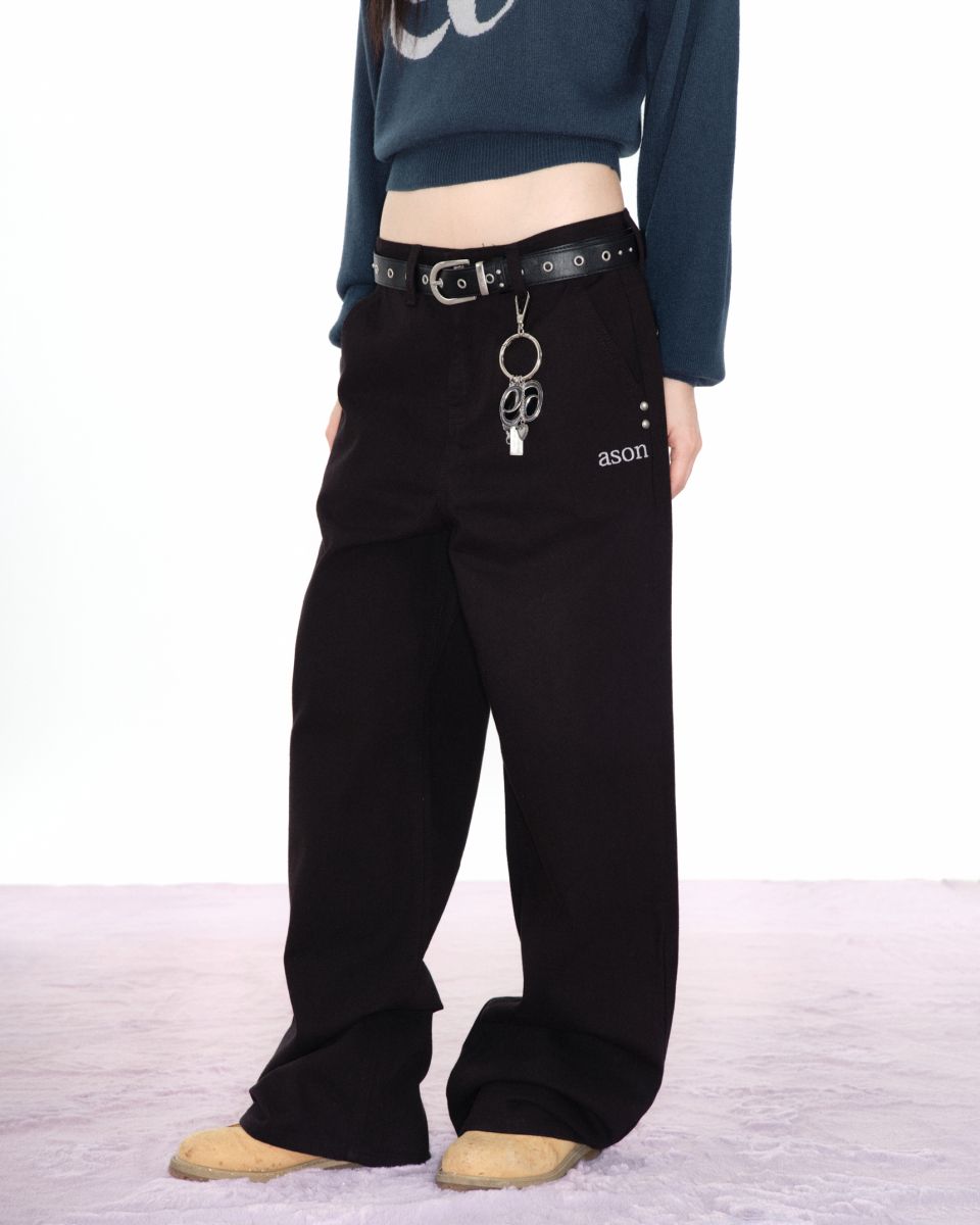 MUSINSA公式 | ASON SMOG WIDE PANTS / BLACK