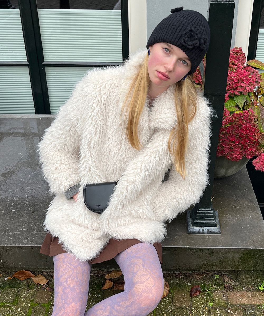 MUSINSA公式 | SINOON Flower Beanie (Black)