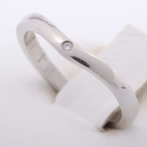 カルティエ バレリーナカーブウェディング 3P ダイヤ リング Pt950 49