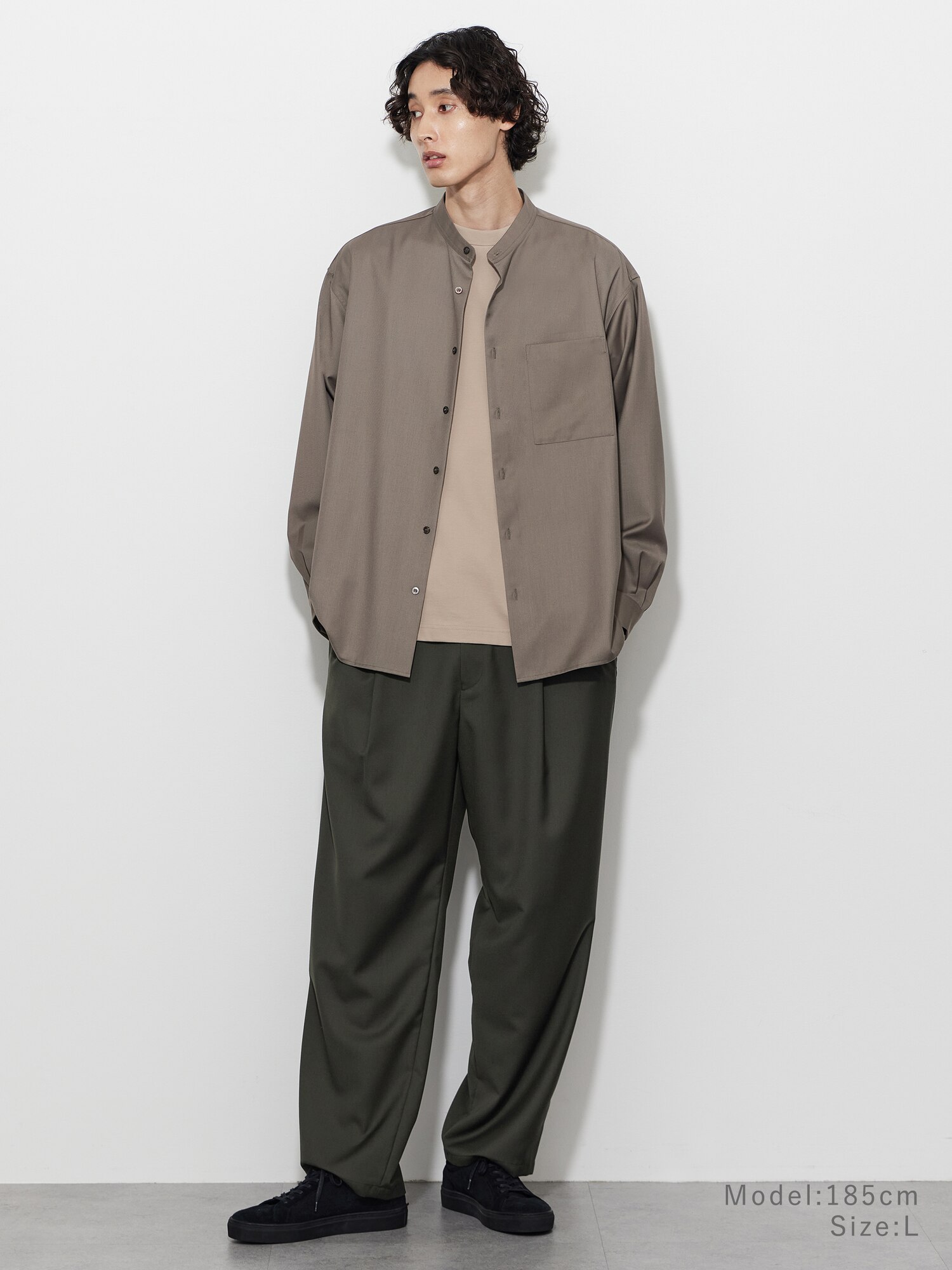 PLST(プラステ)公式 | レーヨンブレンドバンドカラーシャツ