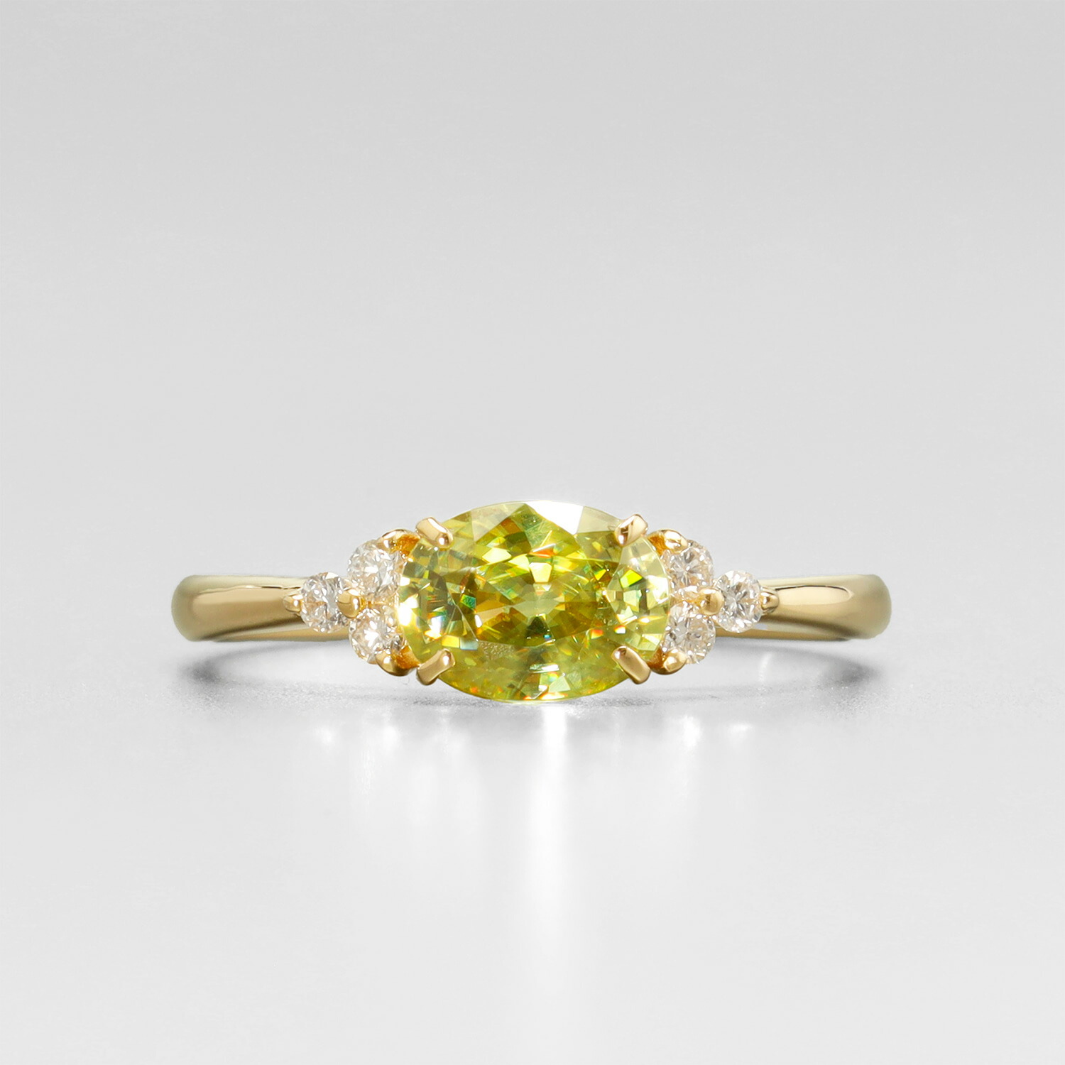 楽天市場】【一点限り】 スフェーン リング ダイヤモンド k18 イエロー