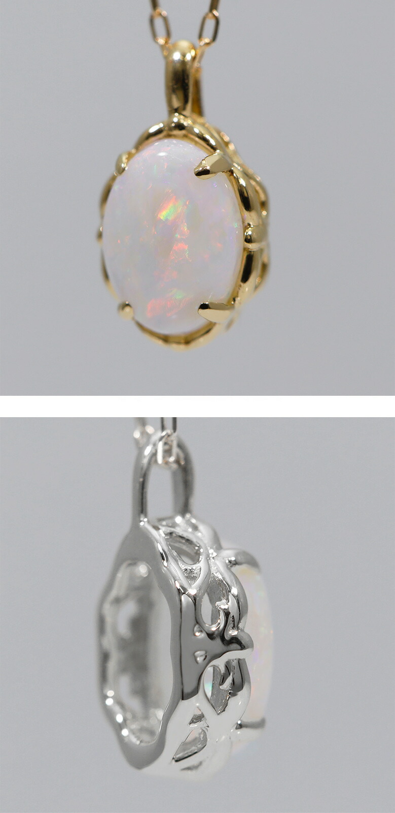 楽天市場】オパール ネックレス 0.3カラット 18金 イエローゴールド